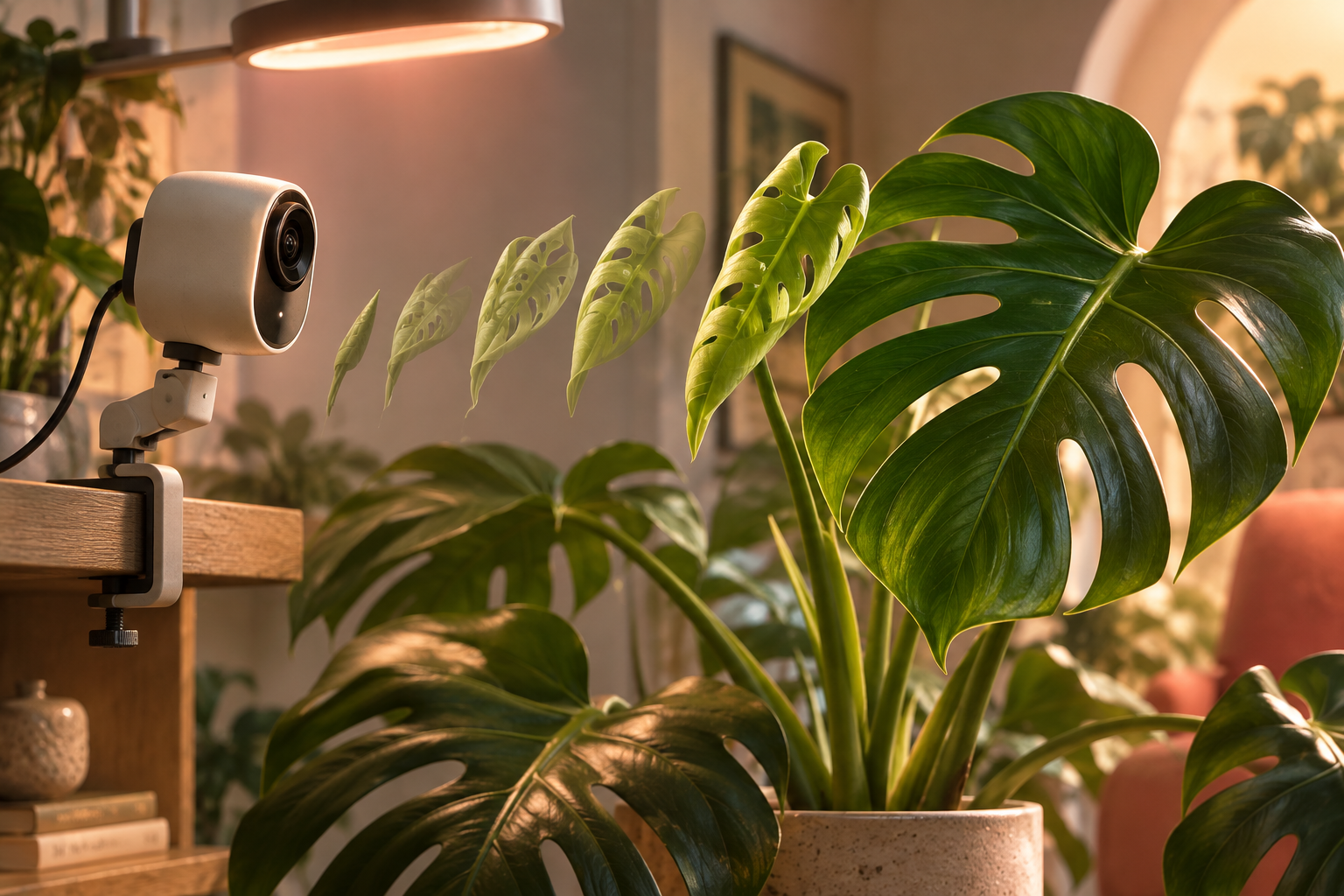 Original editorial illustration for FernSnap AI Plant Time-Lapse Camera