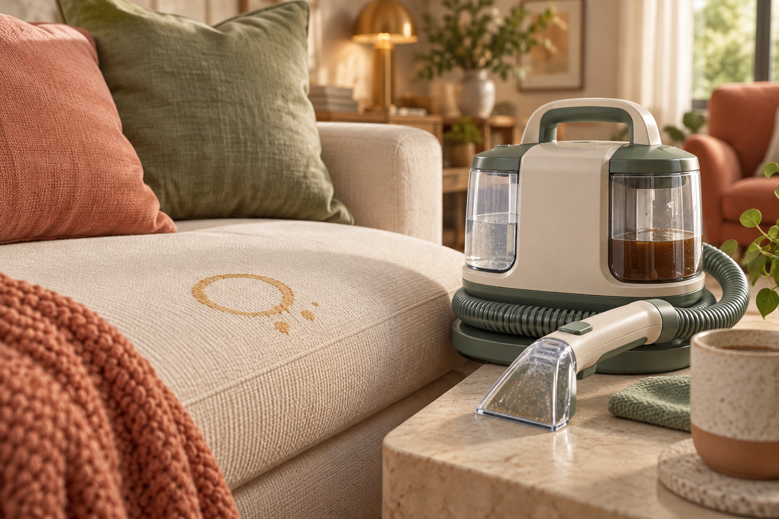 Original editorial illustration for Tessaro Portable Carpet & Upholstery Cleaner